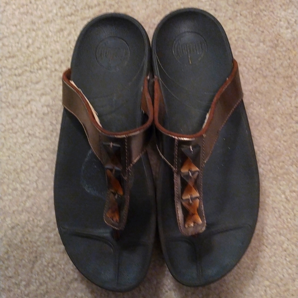 - - Fitflop Wobbleboard bronze sandals